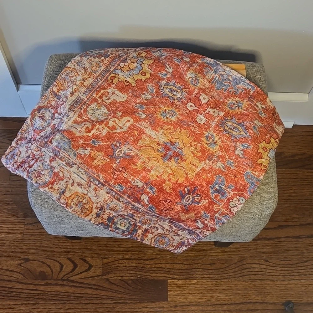 Boho Burnt Orange Soft Texture Throw Pillow Cover - 19